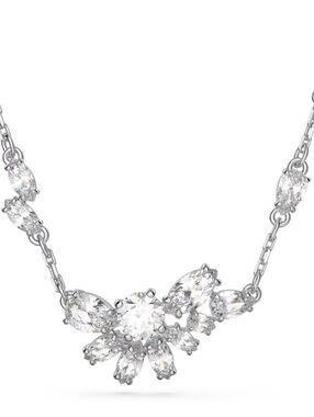 Swarovski Gema Flower Necklace in Rhodium